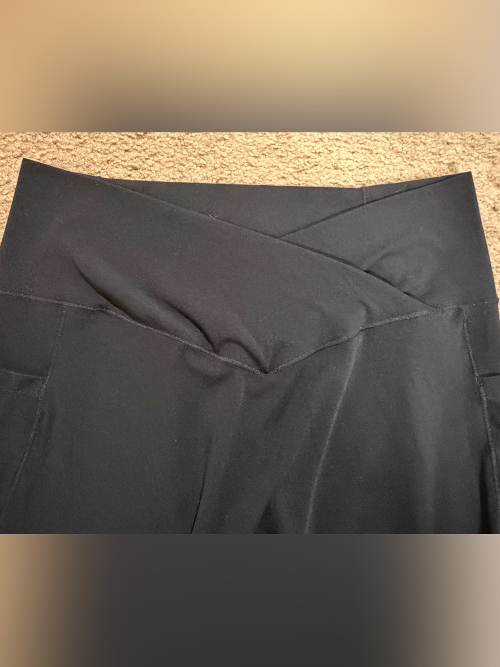 HALARA Black High-Waist Leggings with crossover front styling, 1X